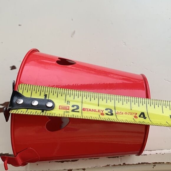 Red Heart Tin (lot of 5) valentines‎ Birthday Party Favor Candy Tubs Metal - Picture 5 of 5